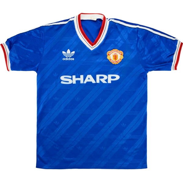 Tailandia Camiseta Manchester United Replica Tercera Ropa Retro 1986 1988 Azul